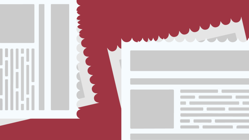 illustration of two newspapers on the front page, conveying the idea of native advertising